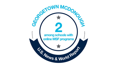 Georgetown McDonough ranked #2 among schools with online MSF programs by U.S. News & World Report